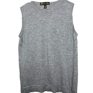Loro Piana Gray Sleeveless Crew Neck Sweater